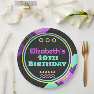 Back To The 90s Retro Birthday Paper Plate