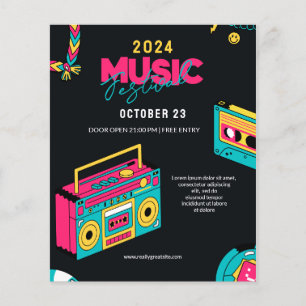  Back to the 90s, Retro Music Festival Party  Flyer