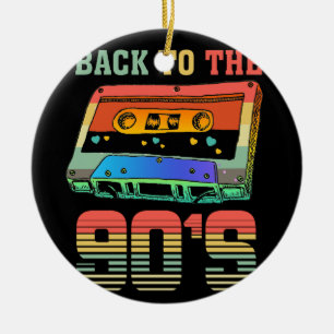 Back to the 90s Retro Party 90er Cassette Ceramic Tree Decoration