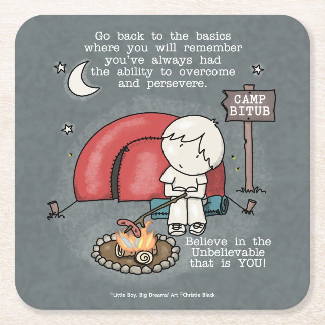 Back to the Basics Square Paper Coaster (Front)