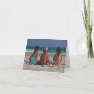 'Back to the Beach' - children enjoying the beach Card