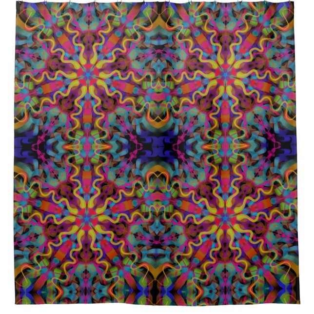 BACK TO THE CENTER SHOWER CURTAIN (Front)