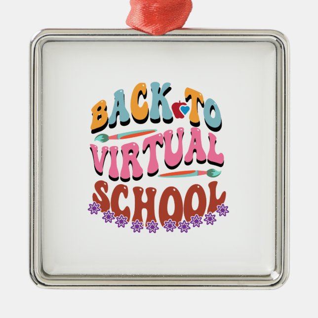 Back To Virtual School Metal Tree Decoration (Front)