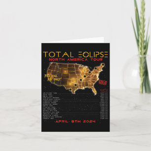Back) Total Solar Eclipse 2024 North America Tour Card