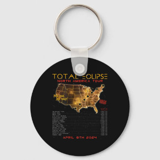 Back) Total Solar Eclipse 2024 North America Tour  Key Ring