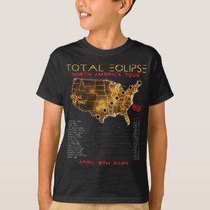 Back) Total Solar Eclipse 2024 North America Tour T-Shirt