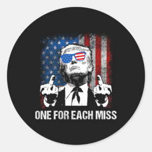 (back) Trump One For Each Miss Trump Shirt Vote Tr Classic Round Sticker