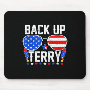 Back Up Terry Funny 4th Of July Us Flag Patriotic Mouse Mat