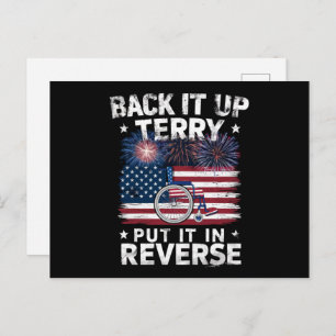 Back Up Terry Put It In Reverse Fireworks Funny Postcard
