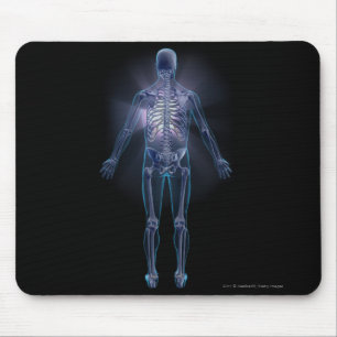 Back view of a human skeleton mouse mat
