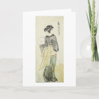 Back View of Beauty Ohisa, Utamaro, 1792 Card
