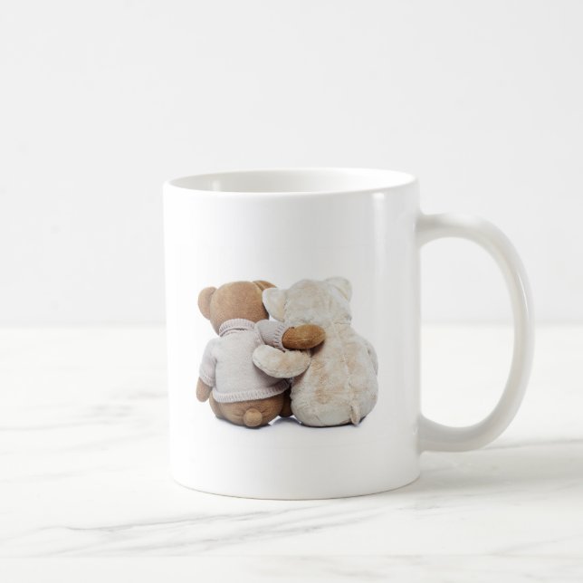 Back view of two Teddy bears hugging each other Coffee Mug (Right)