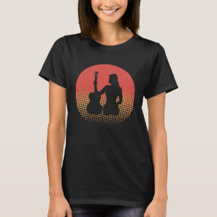 Back Vintage Retro Rock & Roll Music And Woman Gui T-Shirt
