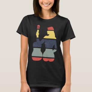 Back Vintage Retro Rock & Roll Music And Woman Gui T-Shirt