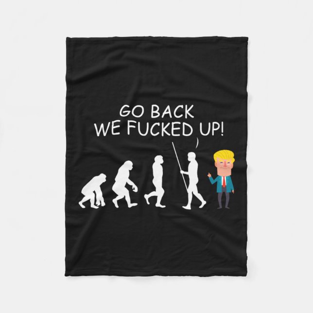 Back We Ed Up Funny Anti-trump 2020 Election Appar Fleece Blanket (Front)