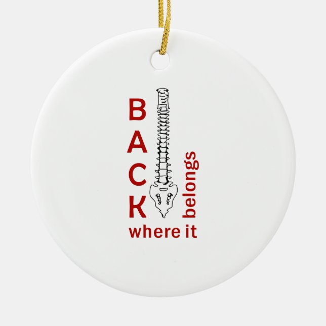 BACK WHERE IT BELONGS CERAMIC TREE DECORATION (Front)