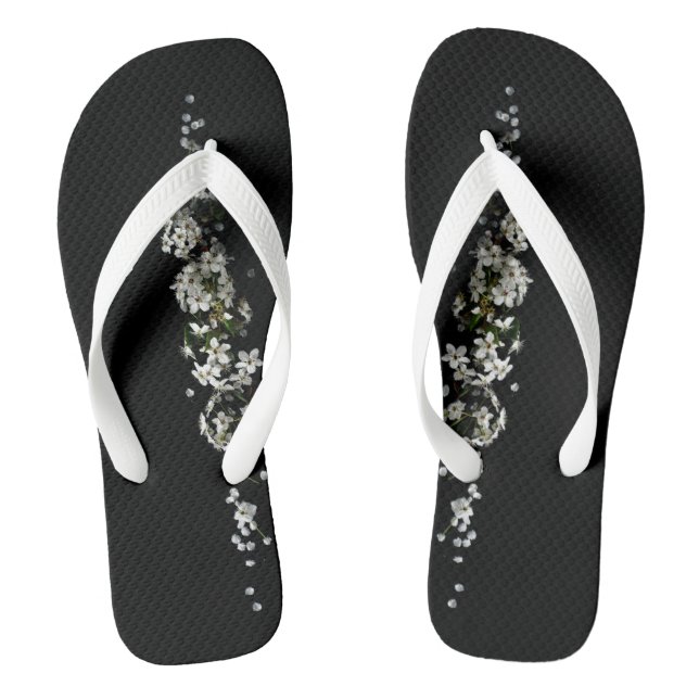 back white rose flip flops (Footbed)