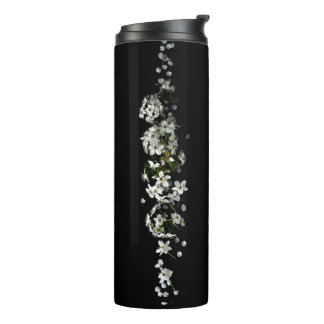 back white rose thermal tumbler