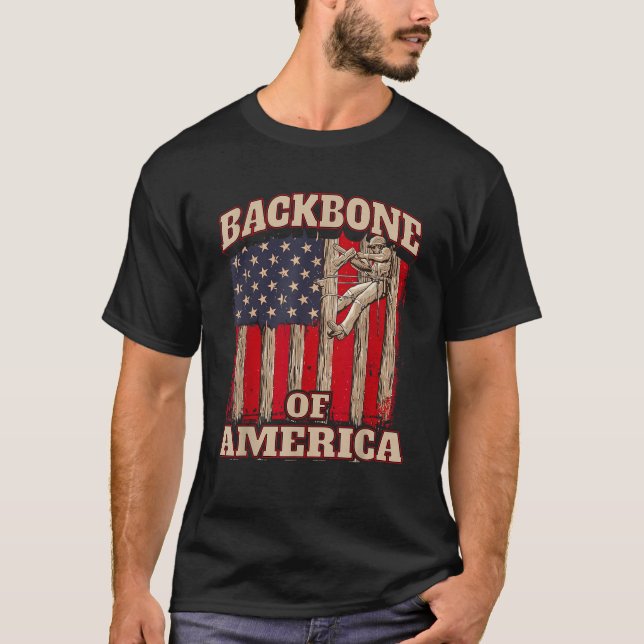 Backbone Of America Arborist Tree Surgeon Lumberja T-Shirt (Front)