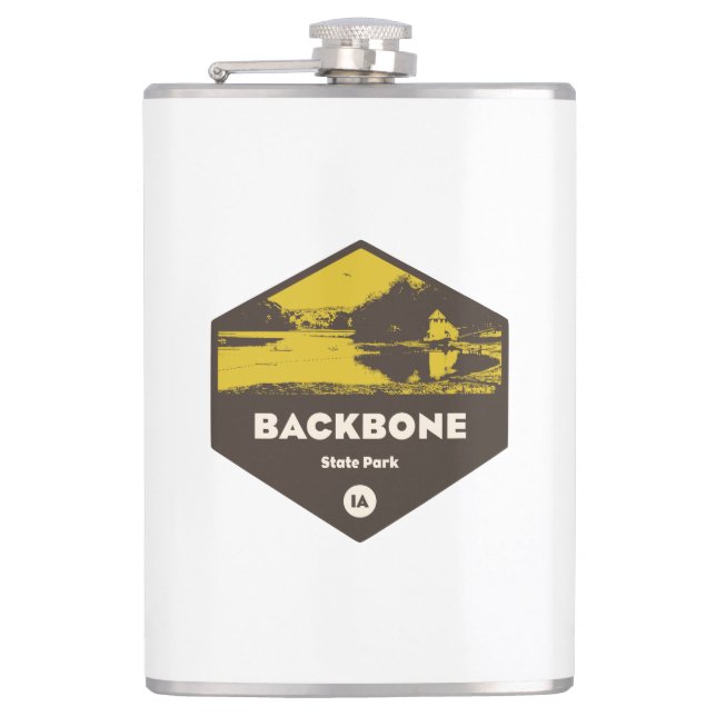 Backbone State Park Iowa Hip Flask (Front)