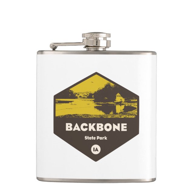 Backbone State Park Iowa Hip Flask (Front)