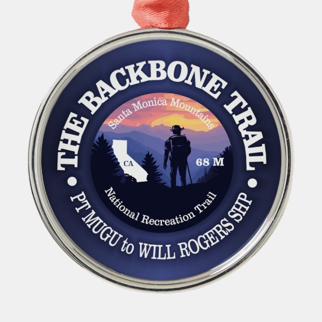 Backbone Trail (rd2) Metal Tree Decoration (Front)