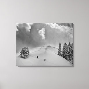 Backcountry Ski Climbers in fresh powder Canvas Print