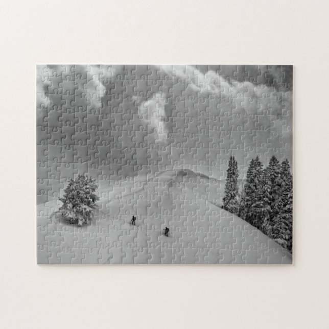 Backcountry Ski Climbers in fresh powder Jigsaw Puzzle (Horizontal)