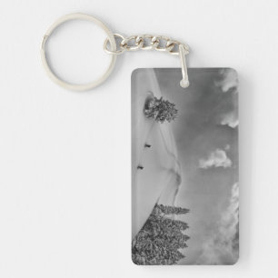 Backcountry Ski Climbers in fresh powder Key Ring