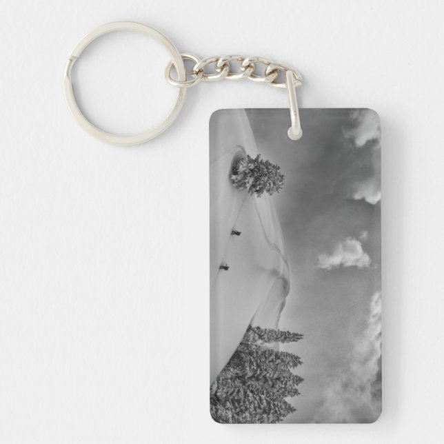Backcountry Ski Climbers in fresh powder Key Ring (Front)