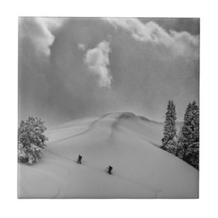 Backcountry Ski Climbers in fresh powder Tile