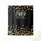 Backdrop 50th Birthday Gold Black Confetti