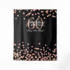 Backdrop 60th Birthday Rose Gold Black Confetti