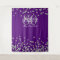 Backdrop 80th Birthday Silver Purple Confetti