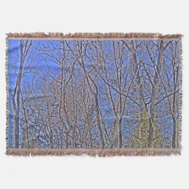 Backdrop Blue Throw Blanket (Front)