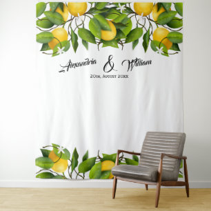 Backdrop Lemon Fruit Wedding Tapestry