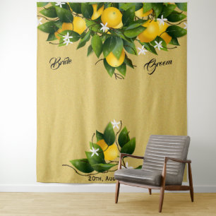 Backdrop Lemon Fruit Wedding Tapestry