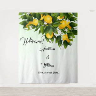Backdrop Lemon Fruit Wedding Tapestry