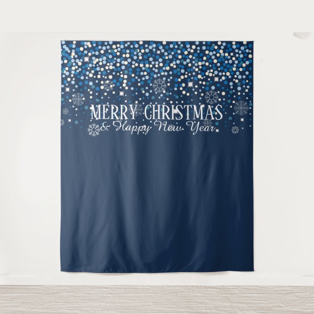 Backdrop Merry Christmas and Happy New Year Tapestry (Front)