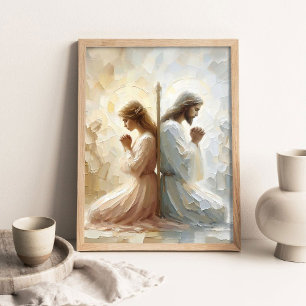 Backed by Faith, Christian Wall Art, Jesus and Wom Poster
