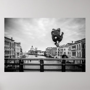 Backflip on the bridge in Venice Poster