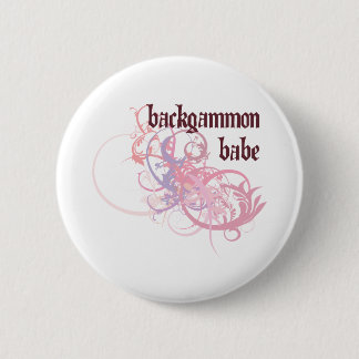 Backgammon Babe 6 Cm Round Badge