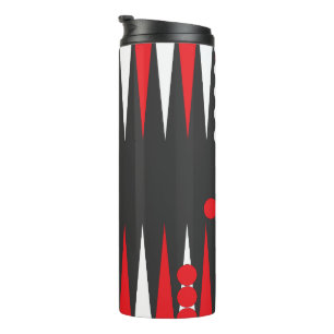 Backgammon Board and Checkers Design Thermal Tumbler