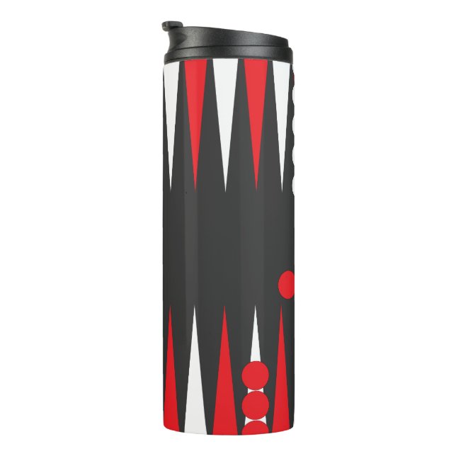 Backgammon Board and Checkers Design Thermal Tumbler (Rotated Right)