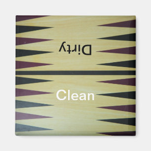 Backgammon Board Clean-Dirty Dishwasher Magnet
