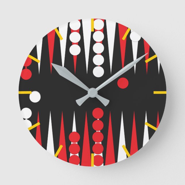 Backgammon Board Round Clock (Front)