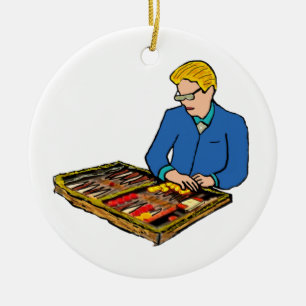 Backgammon Ceramic Tree Decoration