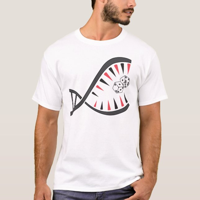 Backgammon DNA Piranha - Unique Board Game Design T-Shirt (Front)