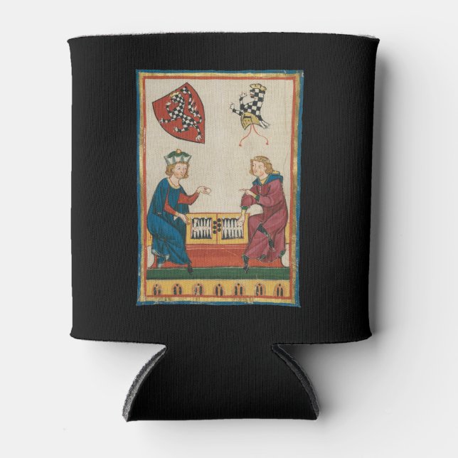 Backgammon Game, 14th Century Mediaeval Art Can Cooler (Front)