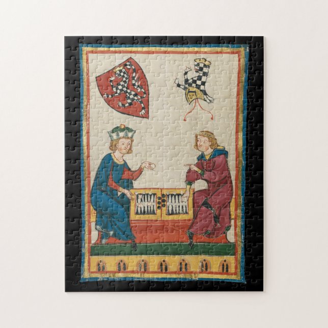 Backgammon Game, 14th Century Mediaeval Art Jigsaw Puzzle (Vertical)